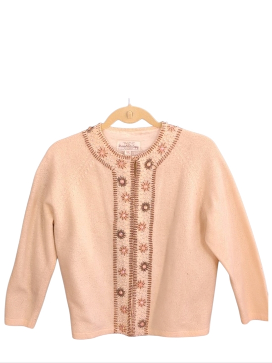 Vintage Sweaters - Vintage Marshall Field & Company Beaded Wool/Angora Sweater